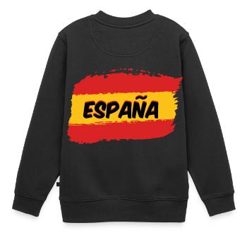 Spanische Flagge - Kinder Premium Organic Sweatshirt - Schwarz - Hinten - AI Model Kid Female (0cm)