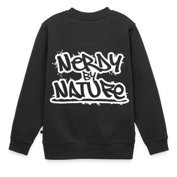 Nerdy by Nature - Kinder Premium Organic Sweatshirt - Schwarz - Hinten - AI Model Kid Female (0cm)