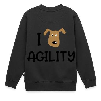 AGILITY - Kinder Premium Organic Sweatshirt - Schwarz - Hinten - AI Model Kid Female (0cm)