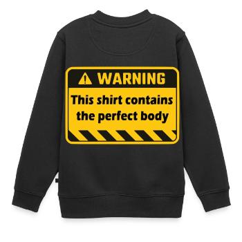 avertissement - Sweat Premium enfant bio - noir - Dos - AI Model Kid Female (0cm)