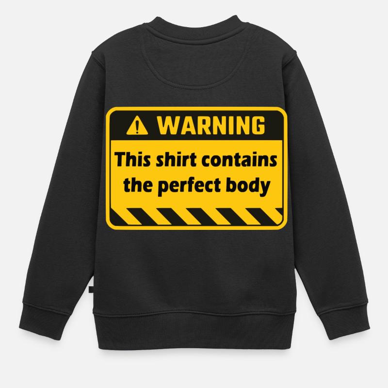 Warnung - Kinder Premium Organic Sweatshirt - Schwarz