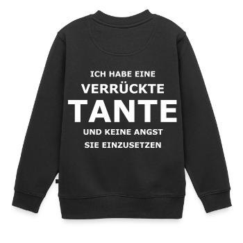 verrückte Tante - Kinder Premium Organic Sweatshirt - Schwarz - Hinten - AI Model Kid Female (0cm)