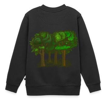 Wald - Kinder Premium Organic Sweatshirt - Schwarz - Hinten - AI Model Kid Female (0cm)