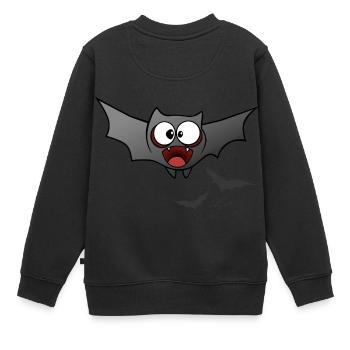Fledermaus - Kinder Premium Organic Sweatshirt - Schwarz - Hinten - AI Model Kid Female (0cm)