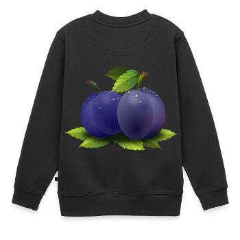 veggie Veggie prune prune fruits1 - Sweat Premium enfant bio - noir - Dos - AI Model Kid Female (0cm)