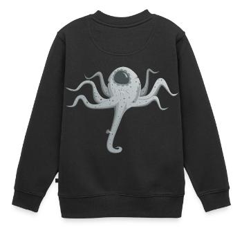 poulpe géant calmar, poulpe, calmar, poissons seiche - Sweat Premium enfant bio - noir - Dos - AI Model Kid Female (0cm)