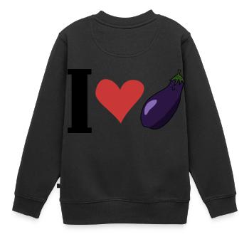J’adore la laitue d’oeufs - Sweat Premium enfant bio - noir - Dos - AI Model Kid Female (0cm)