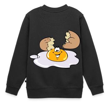 Fried Egg Egg - Kids Premium Organic Sweatshirt - black - Back - AI Model Kid Female (0cm)