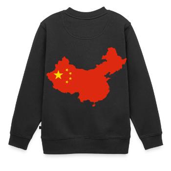 Chinesiche Flagge T-Shirt China Geschenk - Kinder Premium Organic Sweatshirt - Schwarz - Hinten - AI Model Kid Female (0cm)