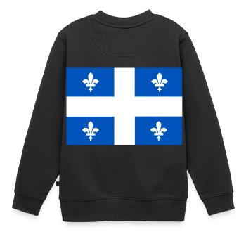Quebec-Flagge - Kinder Premium Organic Sweatshirt - Schwarz - Hinten - AI Model Kid Female (0cm)
