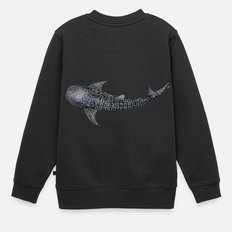 Requin baleine - Sweat Premium enfant bio - noir