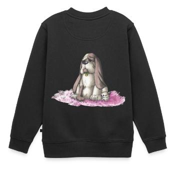 Basset - Kinder Premium Organic Sweatshirt - Schwarz - Hinten - AI Model Kid Female (0cm)