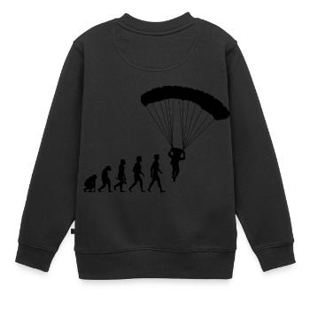 fallschirmspringen parachute paragliding glider1 - Kinder Premium Organic Sweatshirt - Schwarz - Hinten - AI Model Kid Female (0cm)
