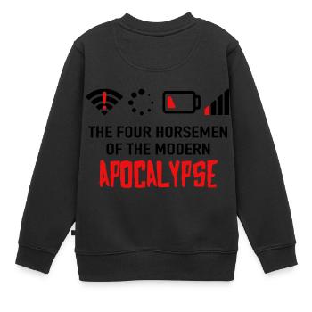 The Four Horsemen Of The Modern Apocalypse - Geek - Kinder Premium Organic Sweatshirt - Schwarz - Hinten - AI Model Kid Female (0cm)