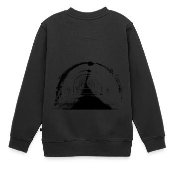 Tunnel-#001 - Kinder Premium Organic Sweatshirt - Schwarz - Hinten - AI Model Kid Female (0cm)