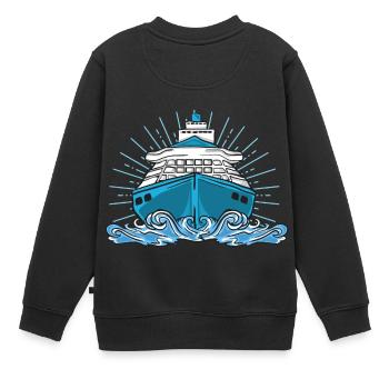 Navire de croisière bateau mer bateau de croisière bateau - Sweat Premium enfant bio - noir - Dos - AI Model Kid Female (0cm)