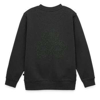 Trèfle à quatre feuilles cadeau Irlande Mandala - Sweat Premium enfant bio - noir - Dos - AI Model Kid Female (0cm)