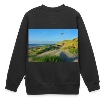 Dunes de la mer du Nord - Sweat Premium enfant bio - noir - Dos - AI Model Kid Female (0cm)