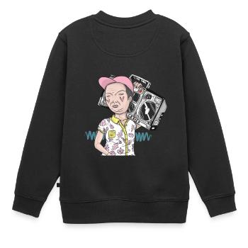 Temps d’été - Sweat Premium enfant bio - noir - Dos - AI Model Kid Female (0cm)