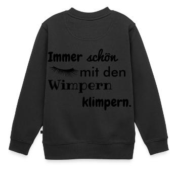 wimpern klimpern - Kinder Premium Organic Sweatshirt - Schwarz - Hinten - AI Model Kid Female (0cm)