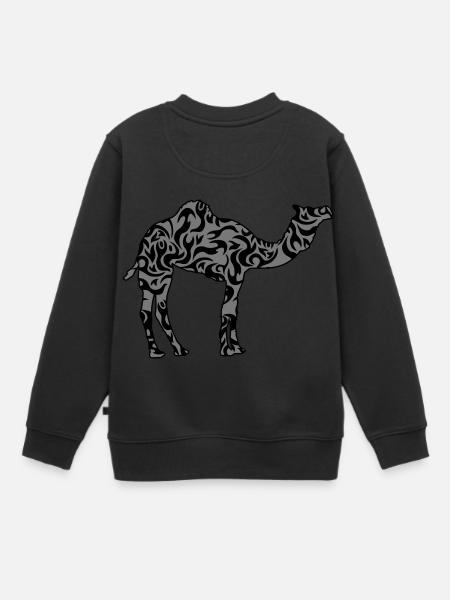 Schönes Muster Kamel Silhouette Umriss Schwarz - Kinder Premium Organic Sweatshirt - Schwarz