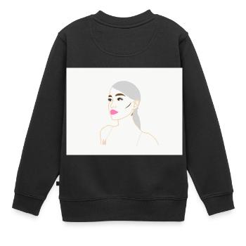 Ariana Grande Süßstoff - Kinder Premium Organic Sweatshirt - Schwarz - Hinten - AI Model Kid Female (0cm)