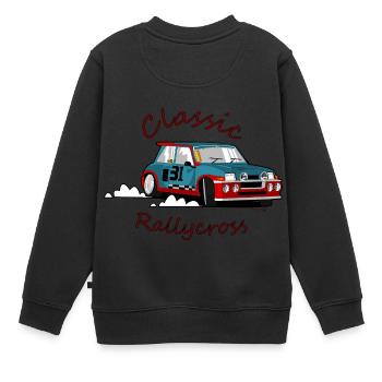 Rallycross - Kinder Premium Organic Sweatshirt - Schwarz - Hinten - AI Model Kid Female (0cm)