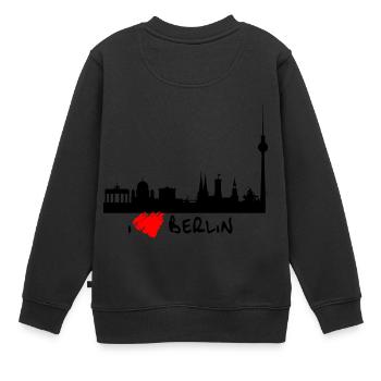 I love Berlin - Kinder Premium Organic Sweatshirt - Schwarz - Hinten - AI Model Kid Female (0cm)