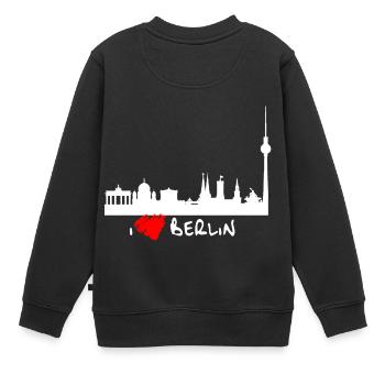 I love Berlin - Kinder Premium Organic Sweatshirt - Schwarz - Hinten - AI Model Kid Female (0cm)