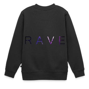 Rave Techno EDM Galaxy Stars Purple violet - Sweat Premium enfant bio - noir - Dos - AI Model Kid Female (0cm)