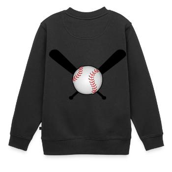 Baseball avec batte de baseball sur croix - Sweat Premium enfant bio - noir - Dos - AI Model Kid Female (0cm)