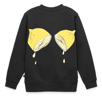 Wenn das Leben dir Zitronen gibt... - Kinder Premium Organic Sweatshirt - Schwarz - Hinten - AI Model Kid Female (0cm)