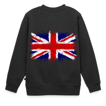 Großbritannien Flagge, Englandfahne, great britain - Kinder Premium Organic Sweatshirt - Schwarz - Hinten - AI Model Kid Female (0cm)