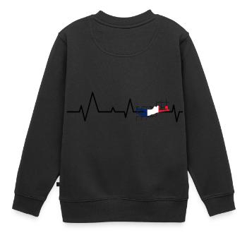 Goalkeeper heartbeat - Kids Premium Organic Sweatshirt - black - Back - AI Model Kid Female (0cm)