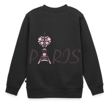 tour Eiffel - Sweat Premium enfant bio - noir - Dos - AI Model Kid Female (0cm)