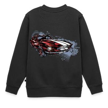 Reise-Rennwagen - Kinder Premium Organic Sweatshirt - Schwarz - Hinten - AI Model Kid Female (0cm)