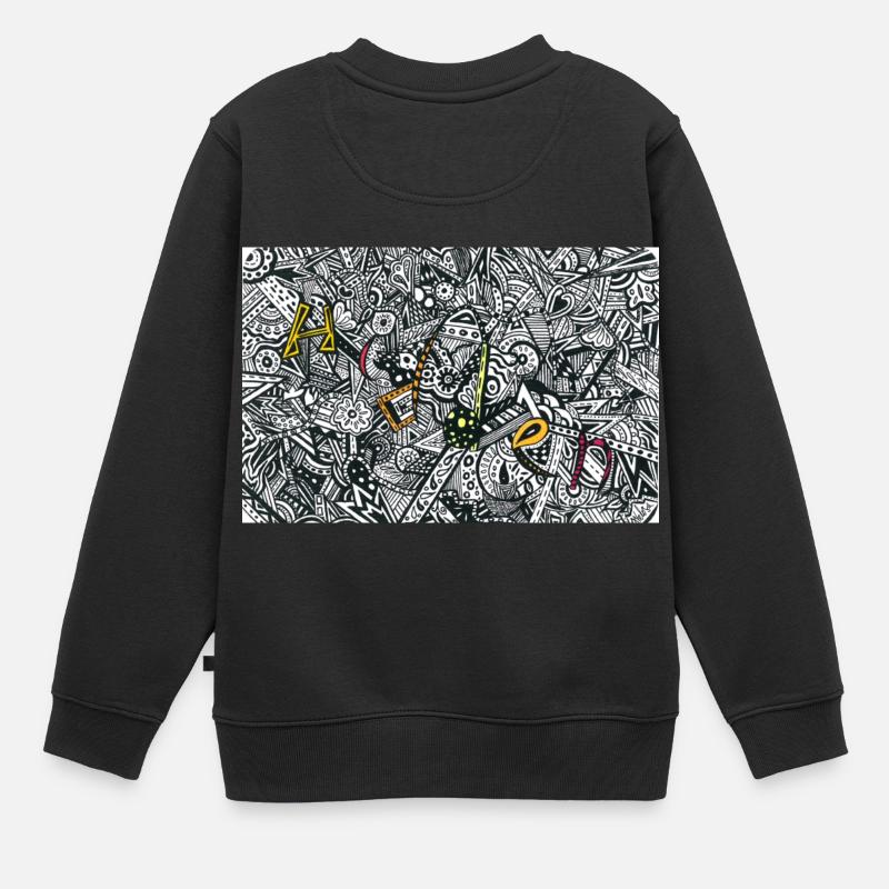 Hidden Zentangle Art Solution édition jaune - Sweat Premium enfant bio - noir