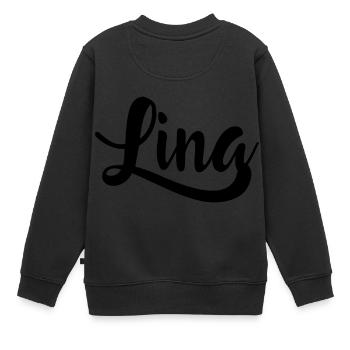 Lina - Kinder Premium Organic Sweatshirt - Schwarz - Hinten - AI Model Kid Female (0cm)