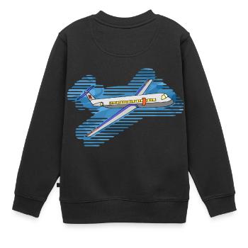avion - Sweat Premium enfant bio - noir - Dos - AI Model Kid Female (0cm)
