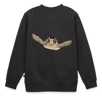 tortue 2 - Sweat Premium enfant bio - noir - Dos - AI Model Kid Female (0cm)