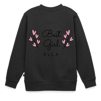 Best Girl Ella, der Stolz von Mama und Papa Blumen - Kinder Premium Organic Sweatshirt - Schwarz - Hinten - AI Model Kid Female (0cm)