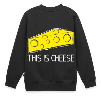 This is cheese - Kinder Premium Organic Sweatshirt - Schwarz - Hinten - AI Model Kid Female (0cm)