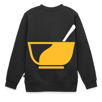 bol de céréales pour le petit déjeuner cadeau - Sweat Premium enfant bio - noir - Dos - AI Model Kid Female (0cm)