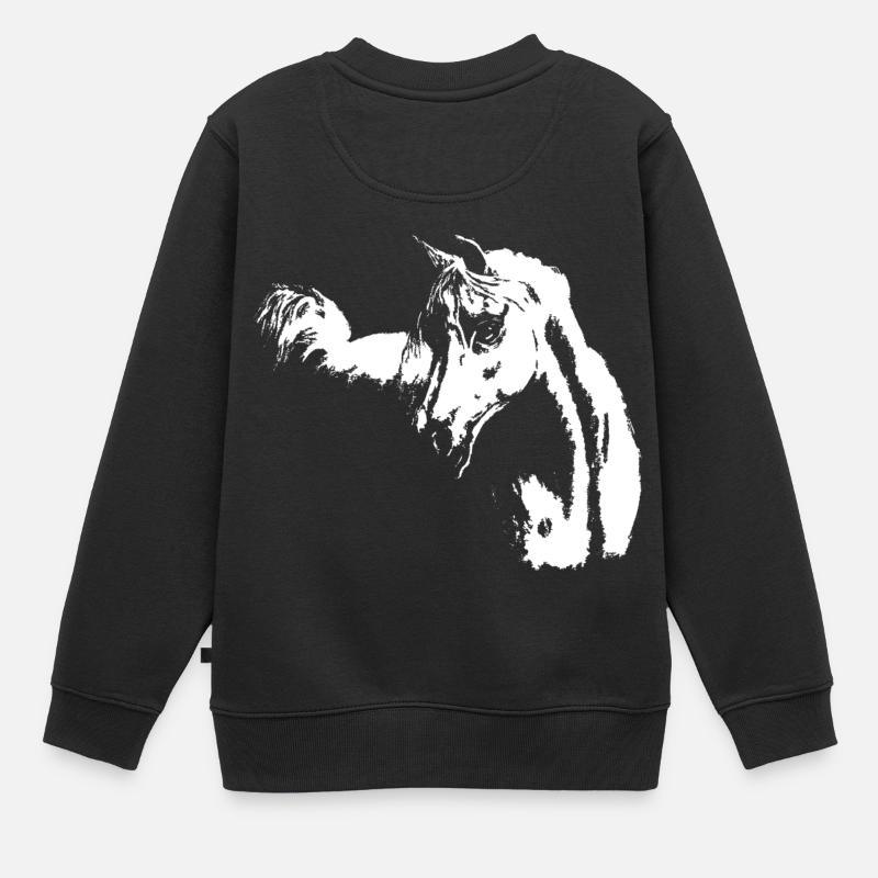 Cheval arabe - Sweat Premium enfant bio - noir