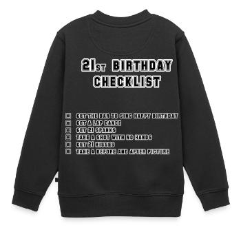 21e - Sweat Premium enfant bio - noir - Dos - AI Model Kid Female (0cm)
