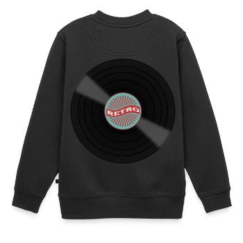 Disque rétro Idées cadeaux Musiciens DJ Vinyl - Sweat Premium enfant bio - noir - Dos - AI Model Kid Female (0cm)