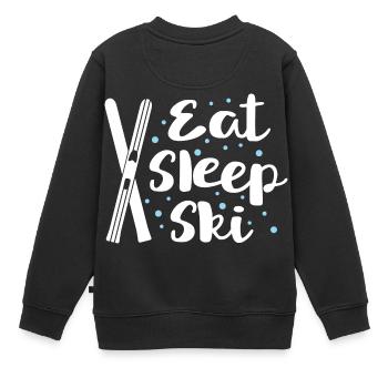 Mangez le sommeil - Pistes de ski refuge remontées mécaniques - Sweat Premium enfant bio - noir - Dos - AI Model Kid Female (0cm)
