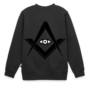 Freimaurer Symbol Tattoo Geschenk - Kinder Premium Organic Sweatshirt - Schwarz - Hinten - AI Model Kid Female (0cm)
