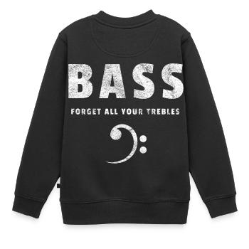 guitare basse guitare basse cadeau guitare basse - Sweat Premium enfant bio - noir - Dos - AI Model Kid Female (0cm)