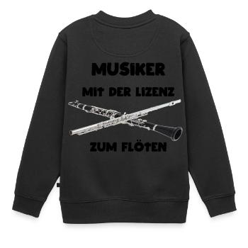 Die Flöten Lizenz haben Flötenspieler im Orchester - Kinder Premium Organic Sweatshirt - Schwarz - Hinten - AI Model Kid Female (0cm)
